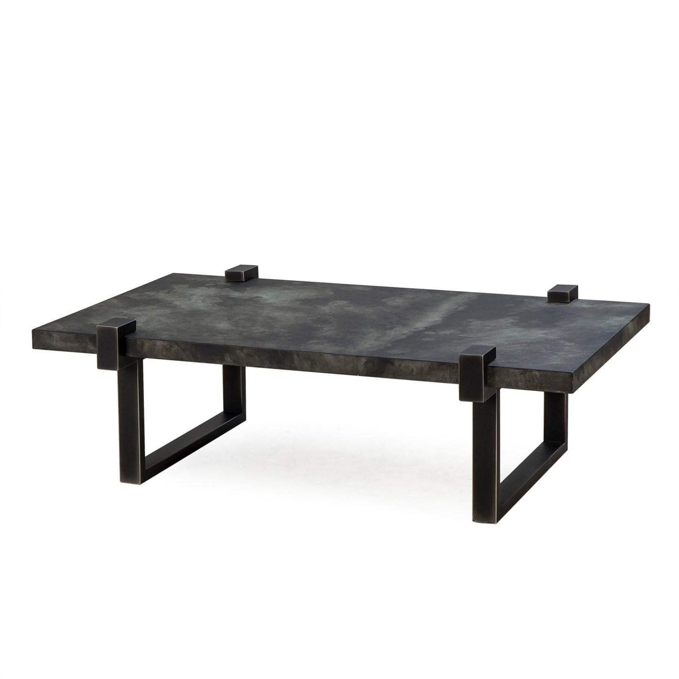 Contemporary Hand-Hammered Steel Coffee Table