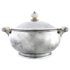 Vintage Hand-Hammered Sterling Covered Tureen by C.C. Hermann Denmark