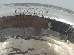 Bol de centre de table en argent sterling et cuivre martelé à la main par Gebelien