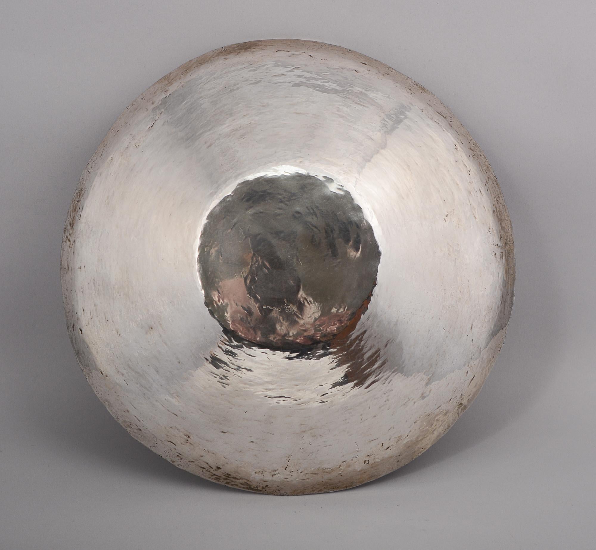 20th Century Hand Hammered Sterling Silver Bowl by J. Tavara Industria Peruana