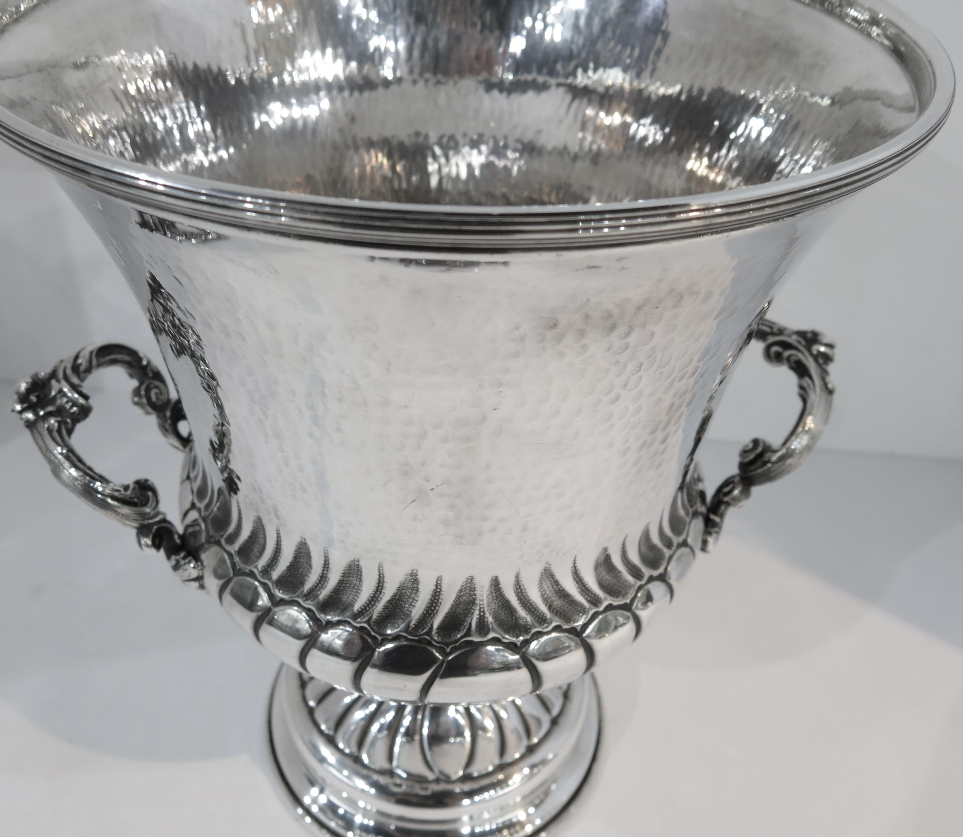 Hand-Hammered, Sterling Silver Champagne Bucket / Ice Bucket / Wine Cooler In Good Condition In New York, NY