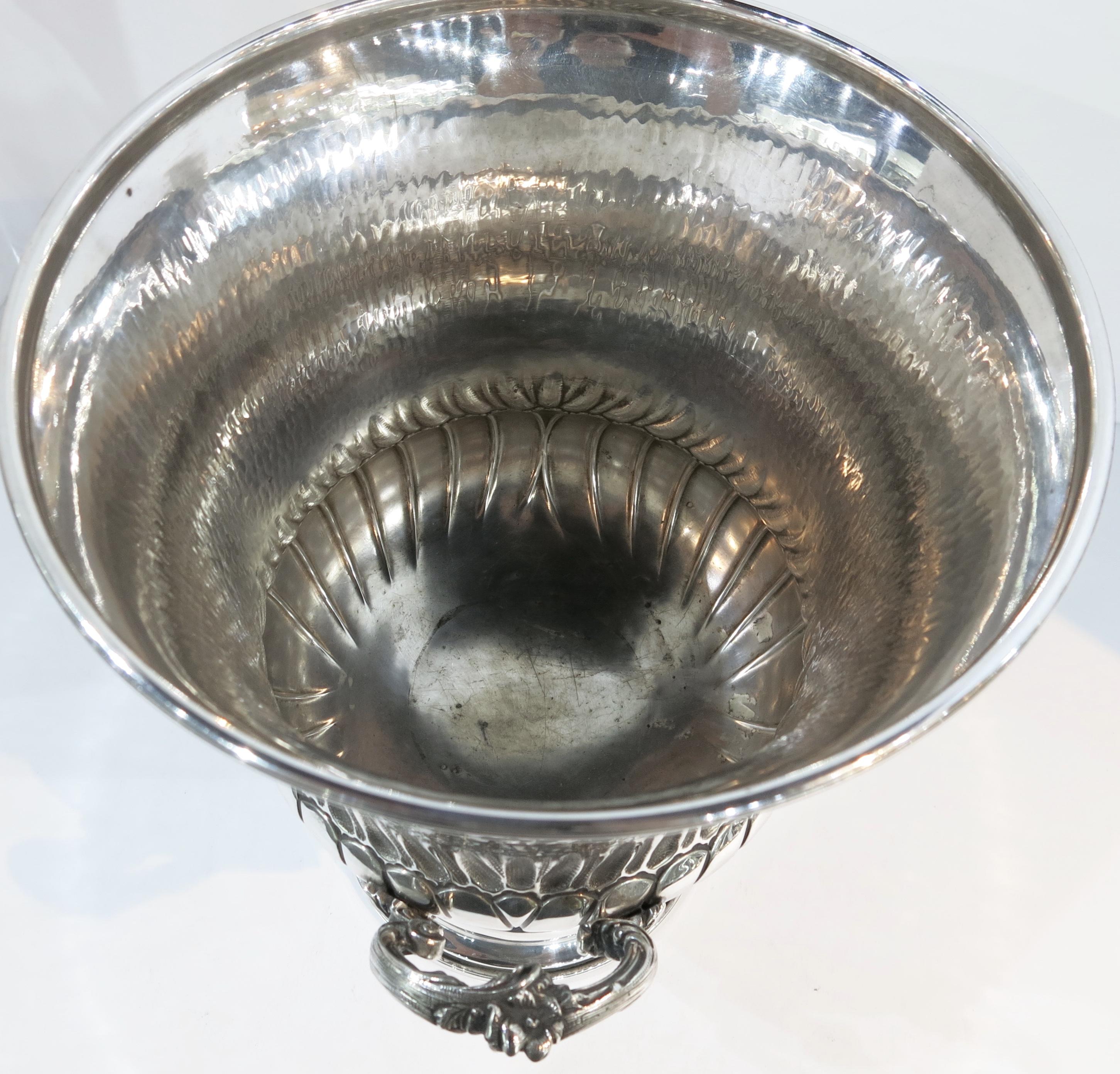 Hand-Hammered, Sterling Silver Champagne Bucket / Ice Bucket / Wine Cooler 1