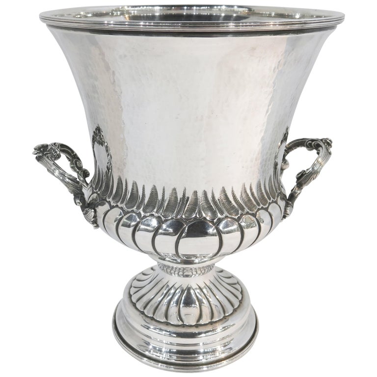 HandHammered, Sterling Silver Champagne Bucket / Ice Bucket / Wine Cooler at 1stDibs