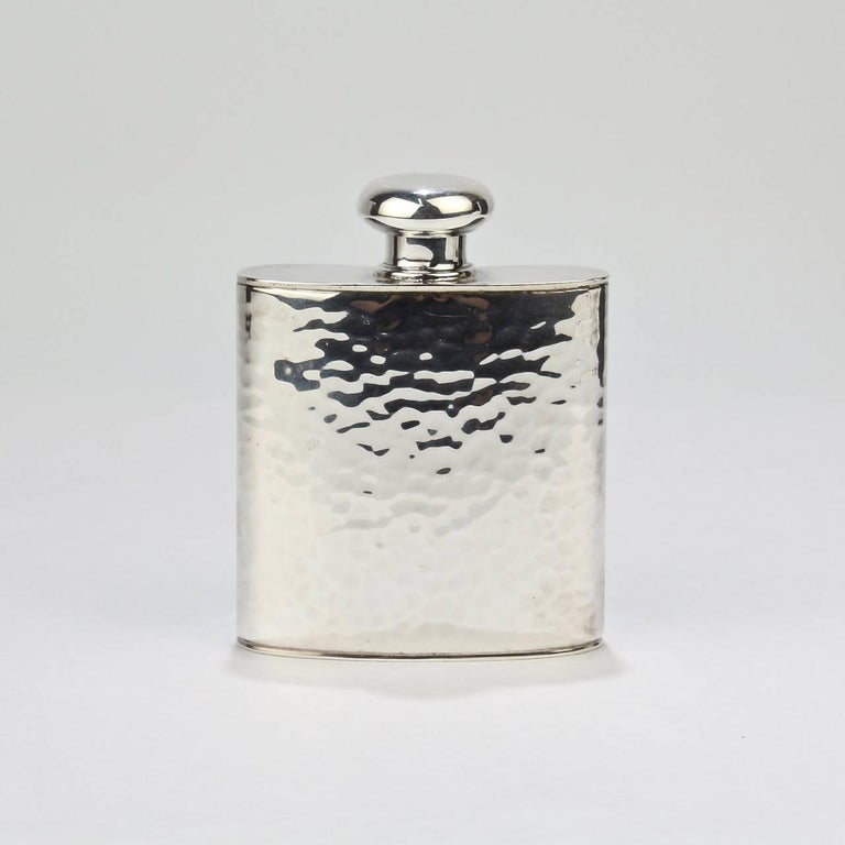 Hand-Hammered Sterling Silver Liquor or Whisky Hip Flask by Schroth at ...