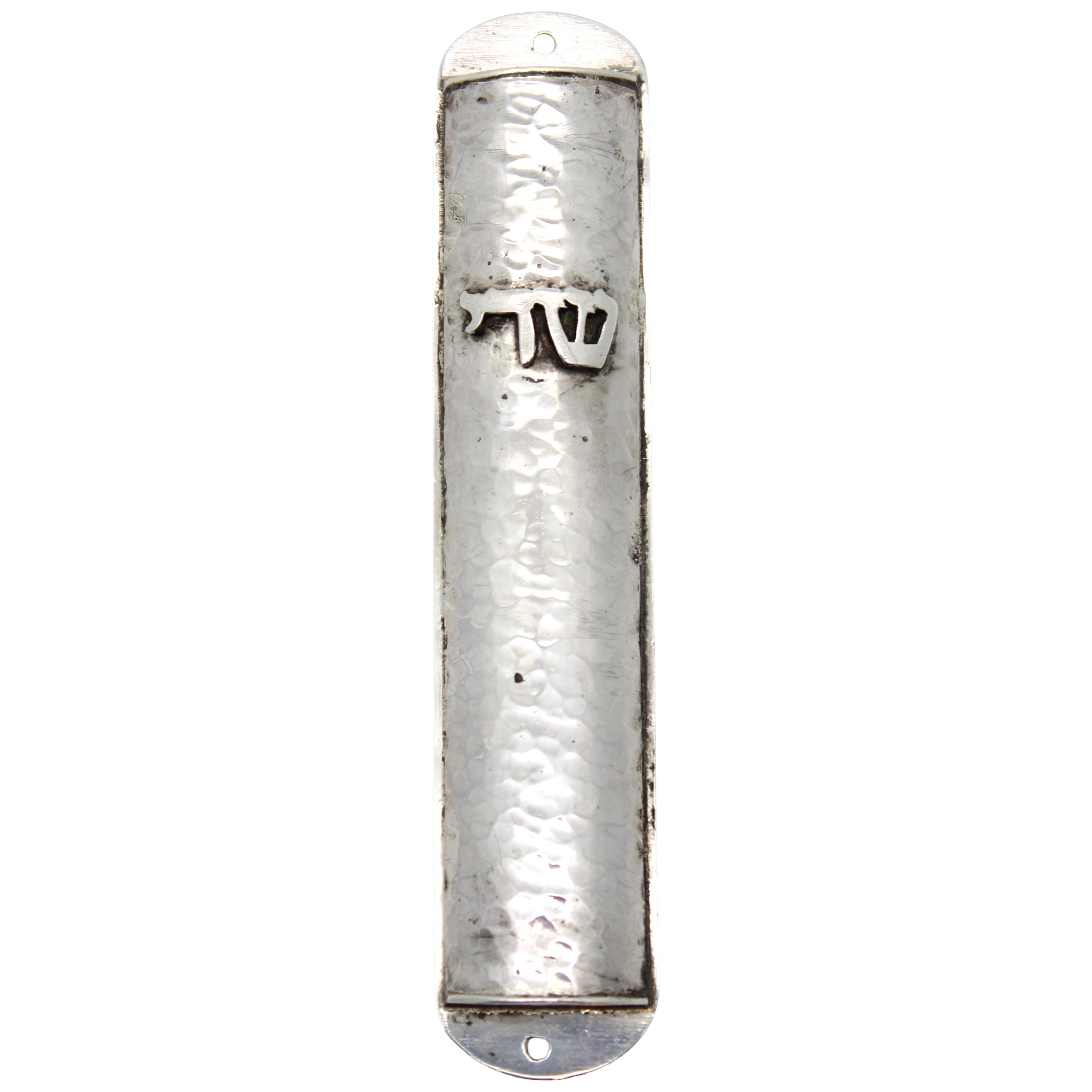 Hand-Hammered Sterling Silver Mezuzah Case, Limited Edition, 20th Century For Sale