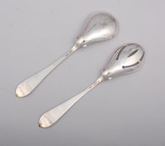 Hand Hammered Sterling Silver Salad Servers by Julius Randahl