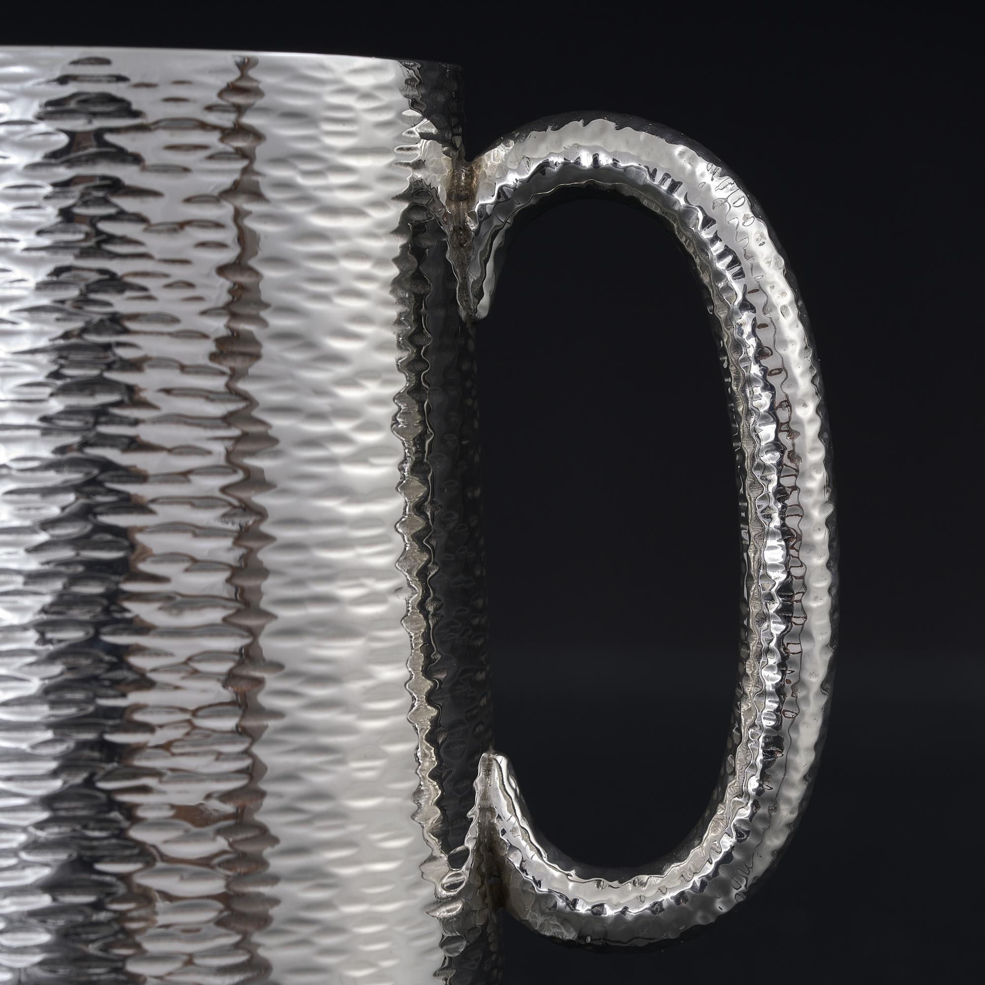 British Hand-hammered Victorian silver child's mug For Sale