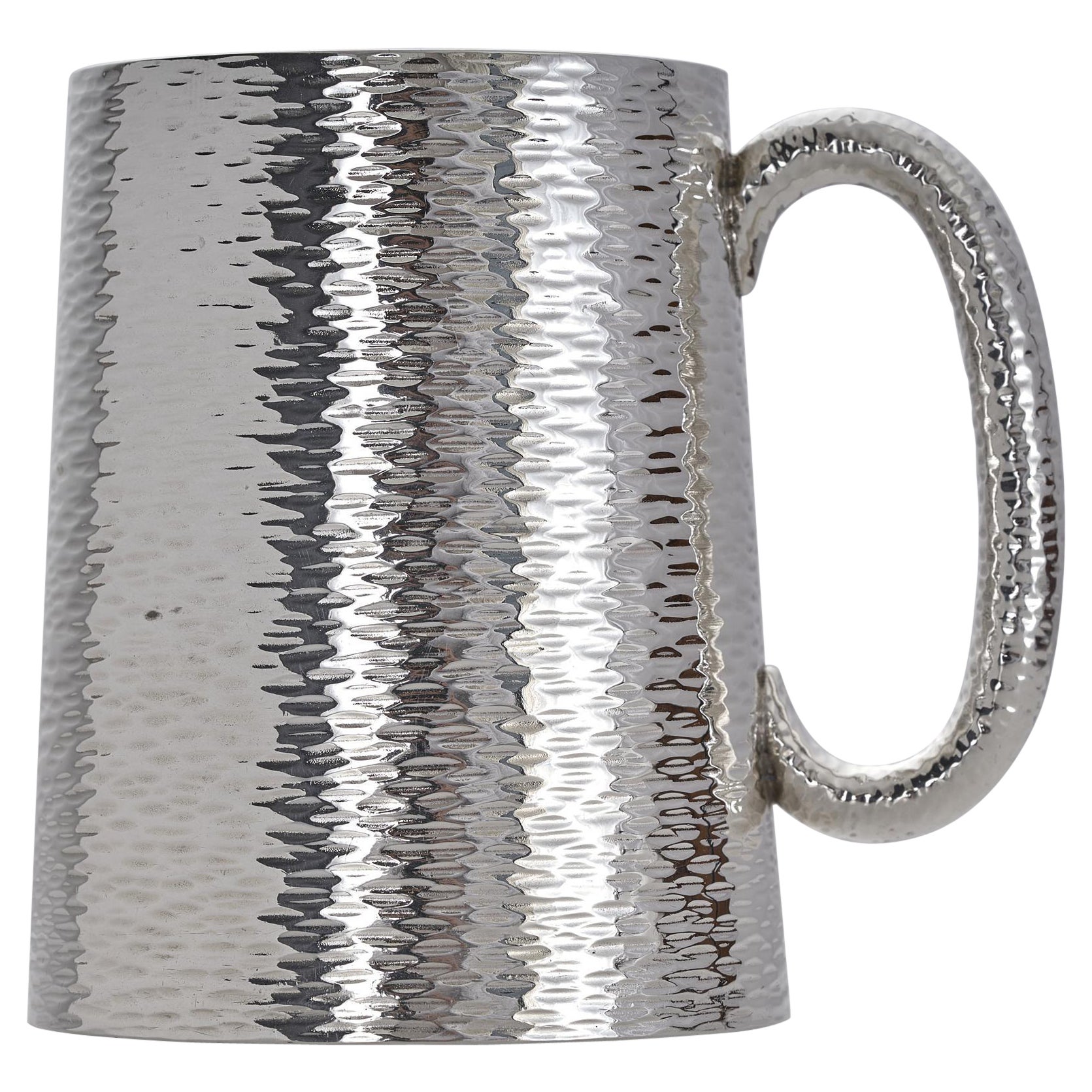 Tazza per bambini in argento vittoriano martellato a mano