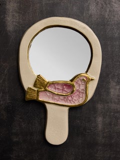 Hand held Mirror With Ceramic Frame by Mithe Espelt