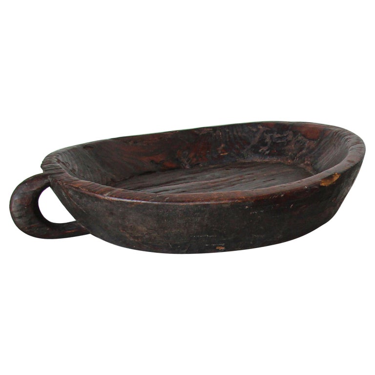 Hand Hewn African Ethiopian Large Wooden Bowl with Handle For Sale at 1stDibs ethiopian bowl