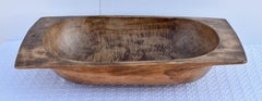 Hand-Hewn Fruitwood Trog or Dough Bowl