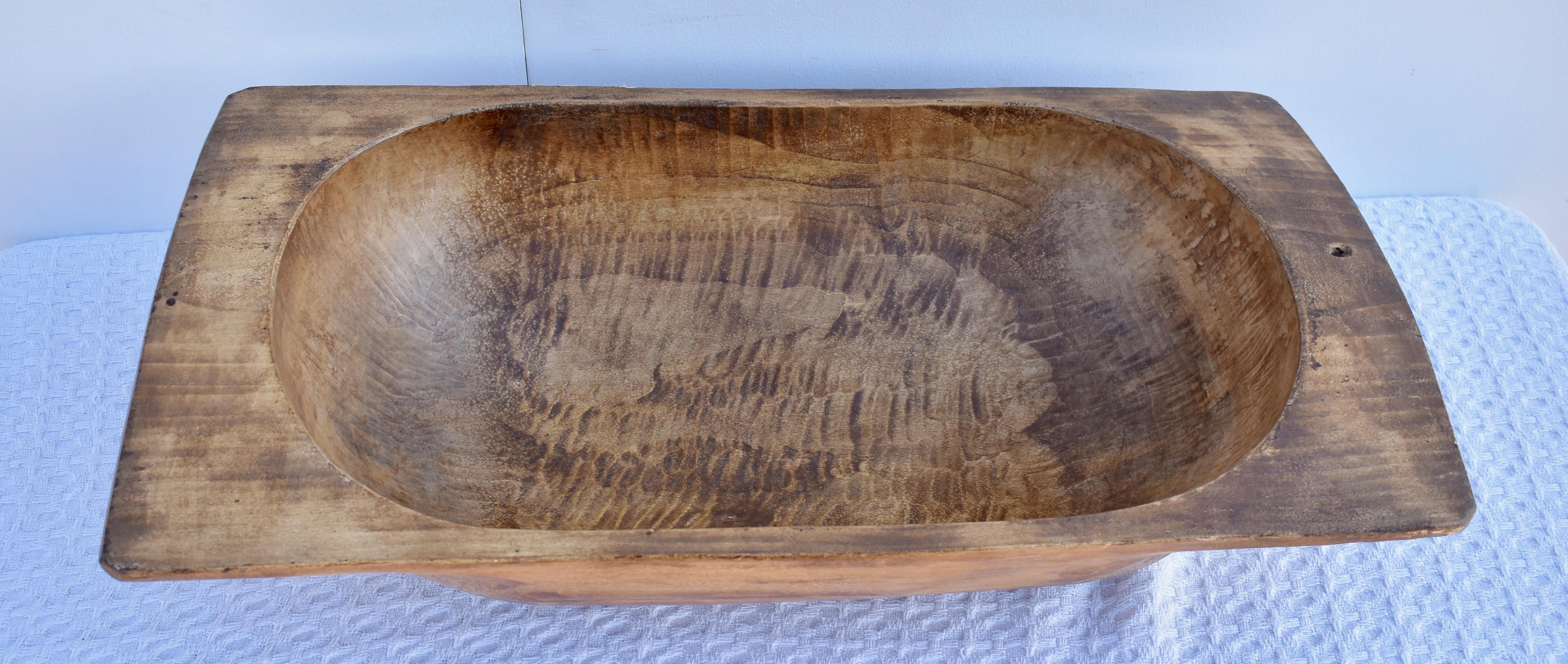 Hungarian Hand-Hewn Fruitwood Trog or Dough Bowl For Sale