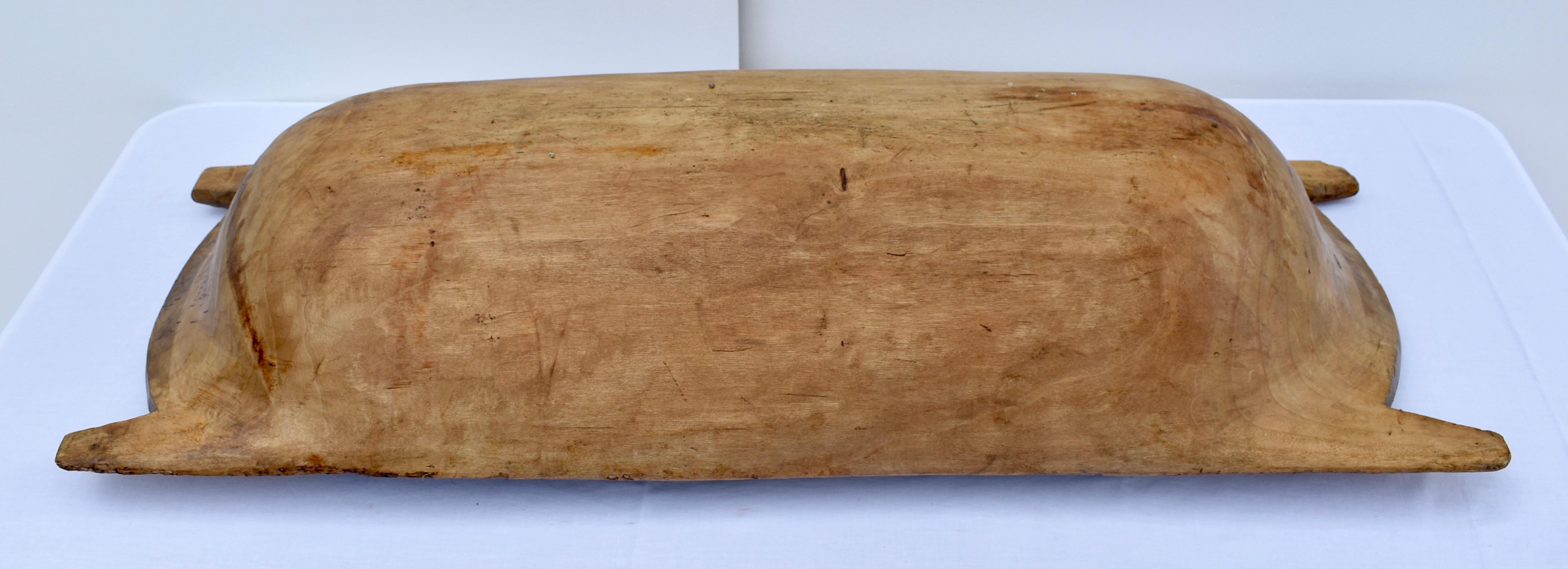 Hand-Hewn Fruitwood Trog or Dough Bowl In Good Condition In Baltimore, MD