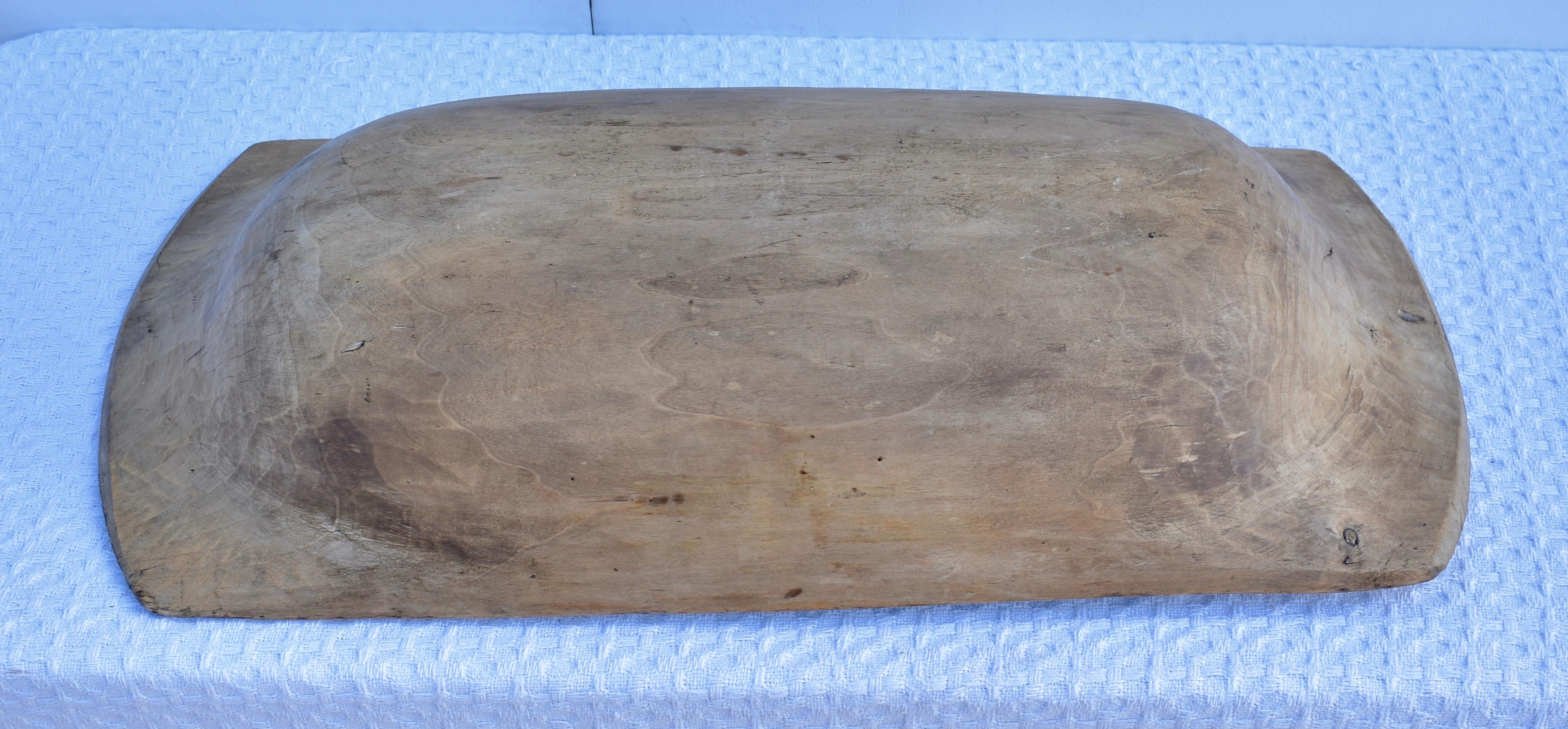 Hand-Hewn Fruitwood Trog or Dough Bowl In Good Condition In Baltimore, MD