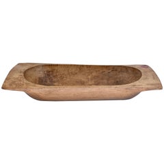 Hand-Hewn Fruitwood Trog or Dough Bowl