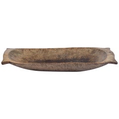 Hand-Hewn Fruitwood Trog or Dough Bowl