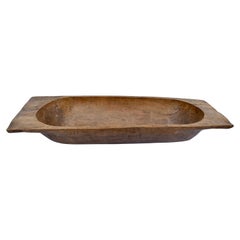 Hand-Hewn Fruitwood Trog or Dough Bowl