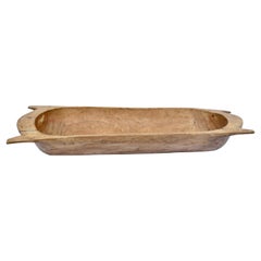 Hand-Hewn Fruitwood Trog or Dough Bowl