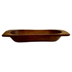 Hand-Hewn Fruitwood Trog or Dough Bowl