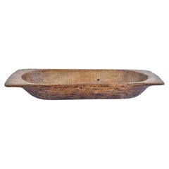 Retro Hand-Hewn Fruitwood Trog or Dough Bowl