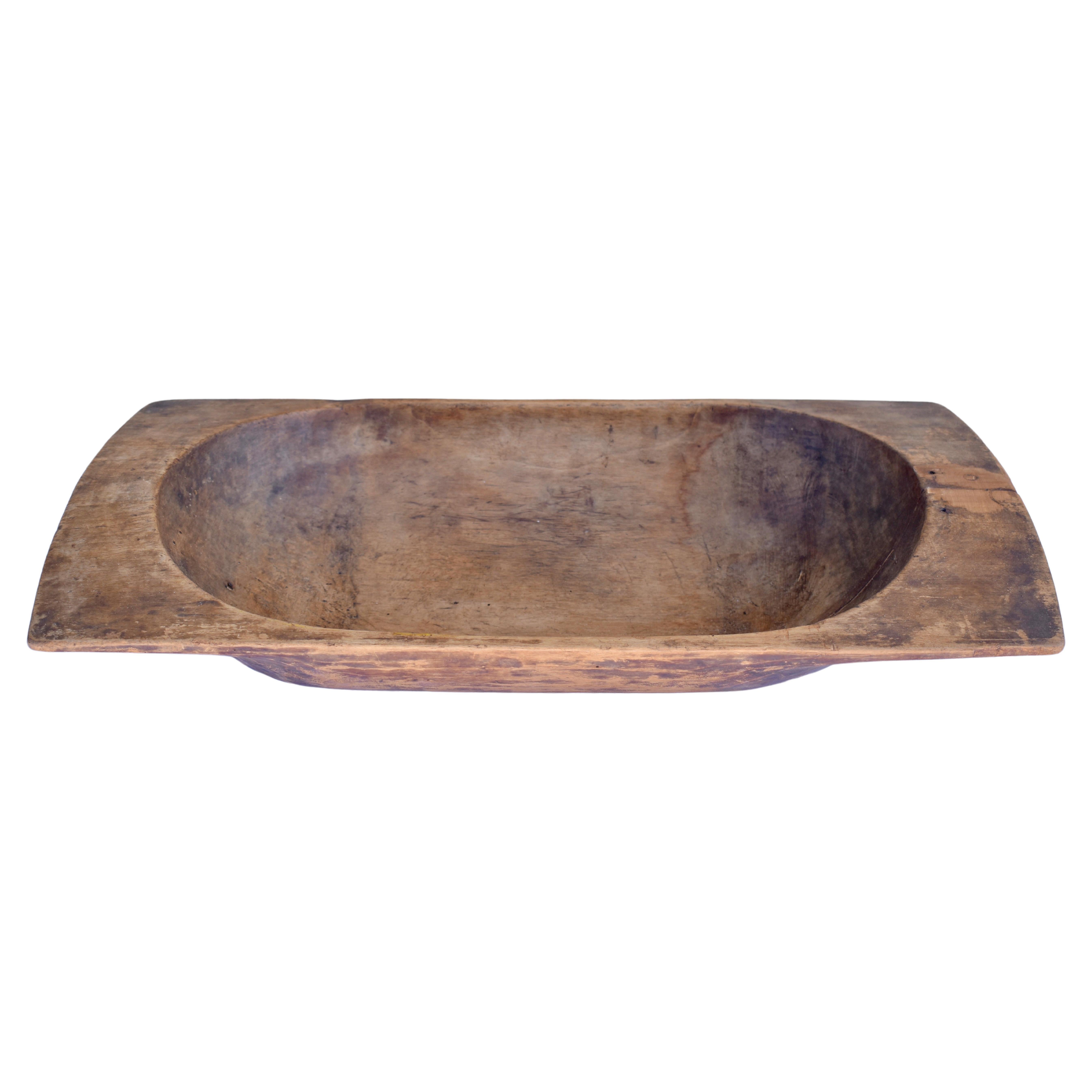 Hand-Hewn Fruitwood Trog or Dough Bowl For Sale