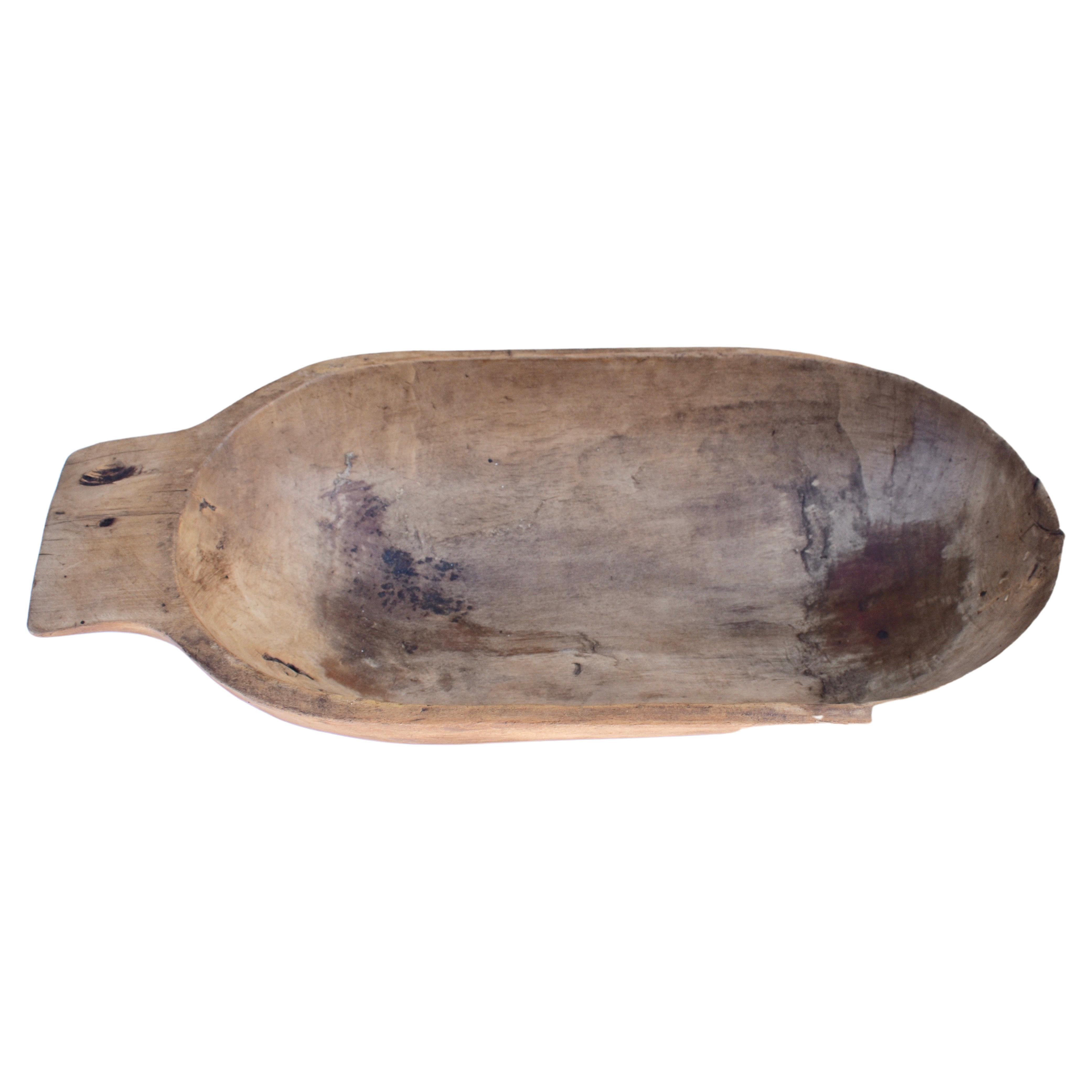 Hand-Hewn Fruitwood Trog or Dough Bowl For Sale
