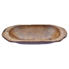 Hand-Hewn Fruitwood Trog or Dough Bowl