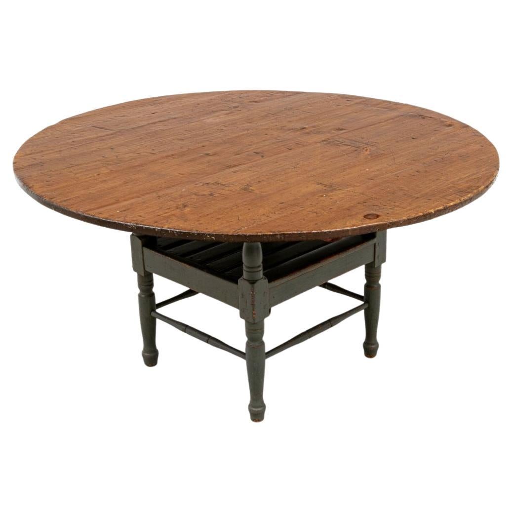 Hand Hewn Round Table With Parts Of 18th/19th Construction For Sale