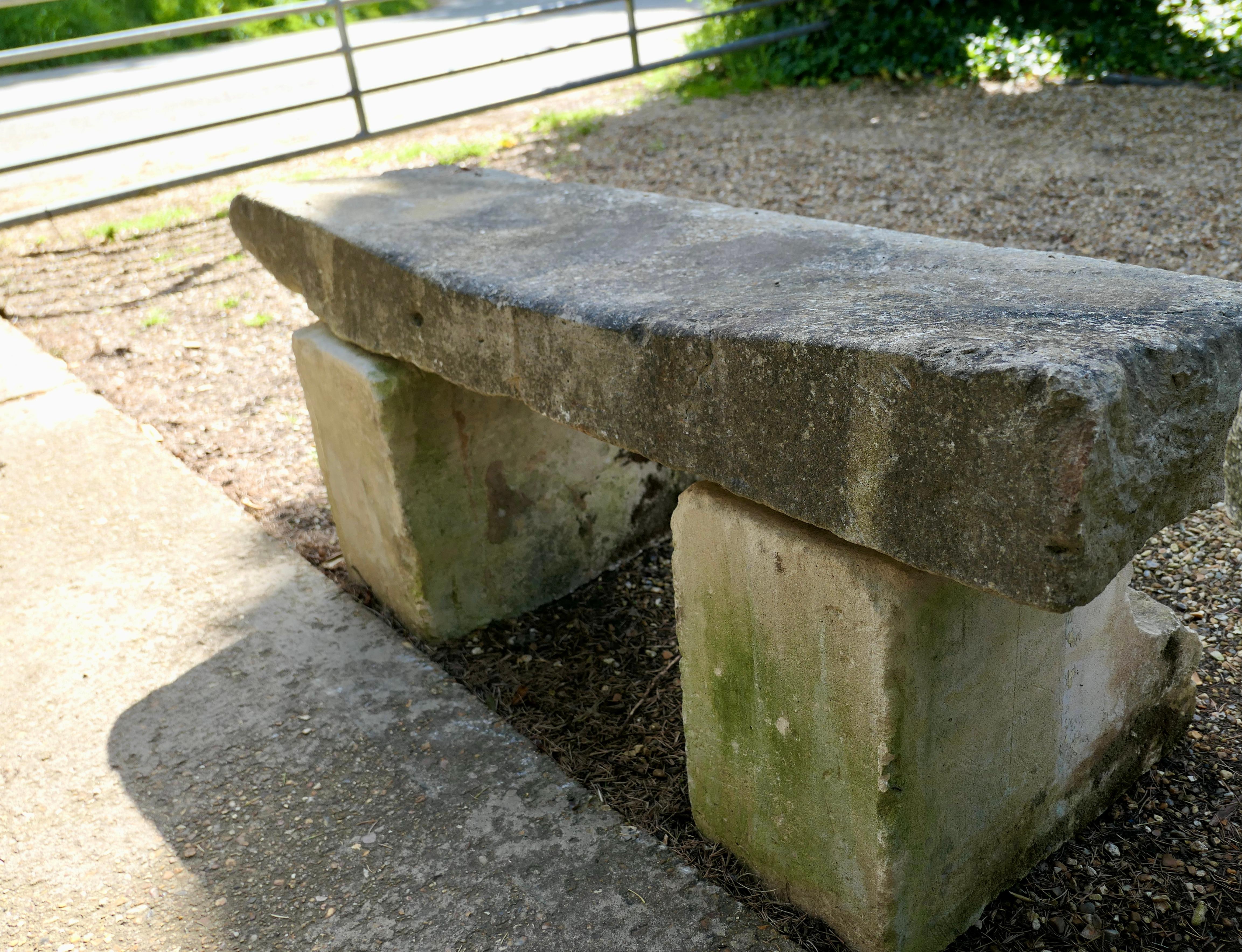 Hand Hewn Stone Garden Bench Seat  4