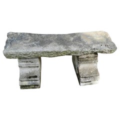 Hand Hewn Stone Garden Bench Seat