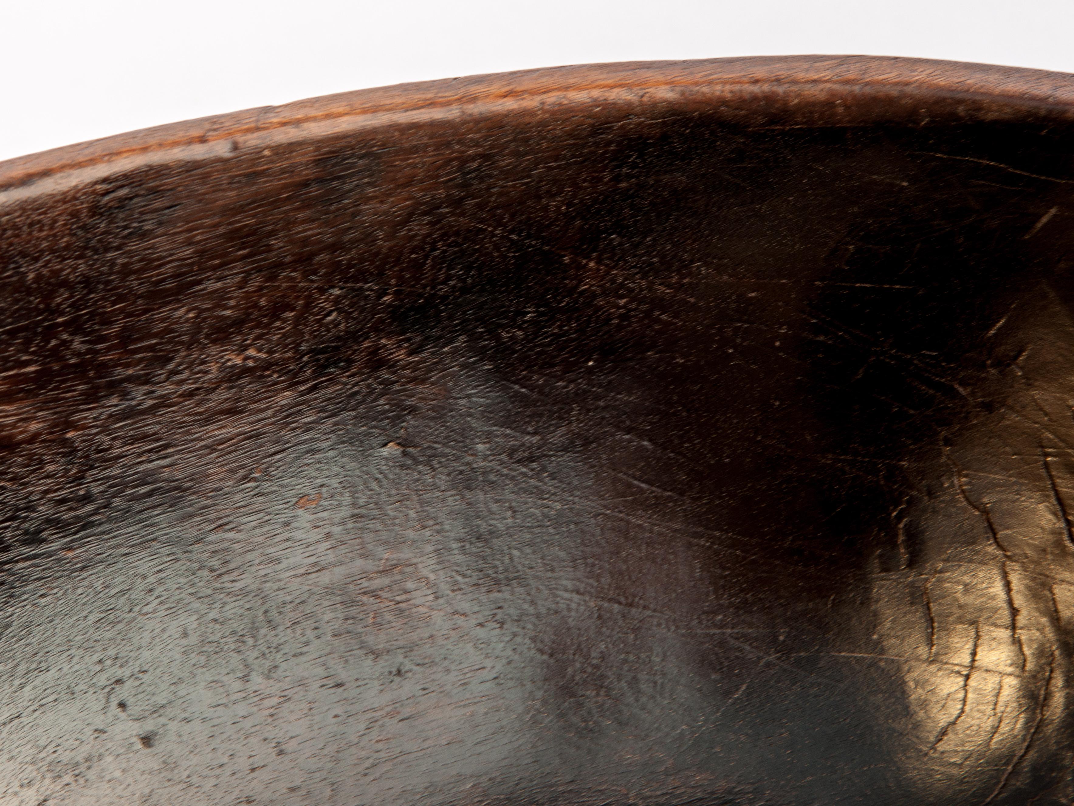Hand Hewn Wooden Bowl with Handle from Sulawesi, Indonesia, Mid-20th Century 9