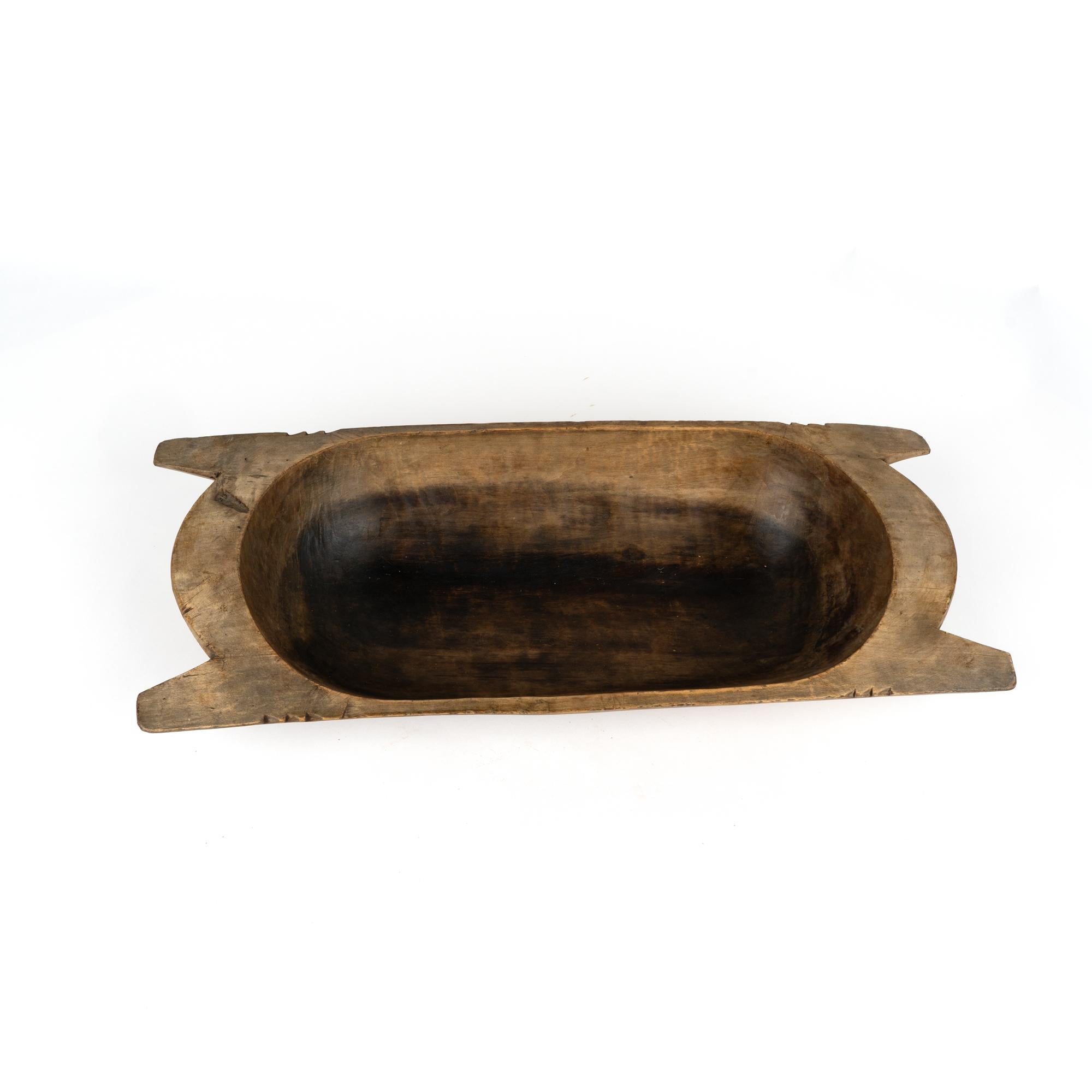 deep wooden dough bowl