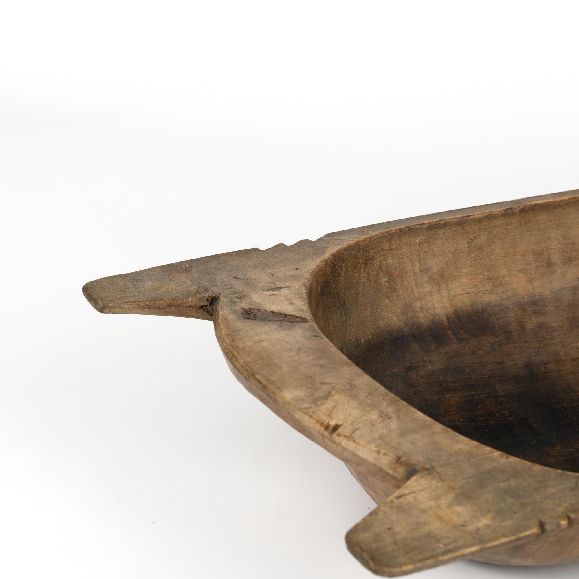 Hand Hewn Wooden Dough Bowl, Hungary circa 1890 In Good Condition For Sale In Round Top, TX