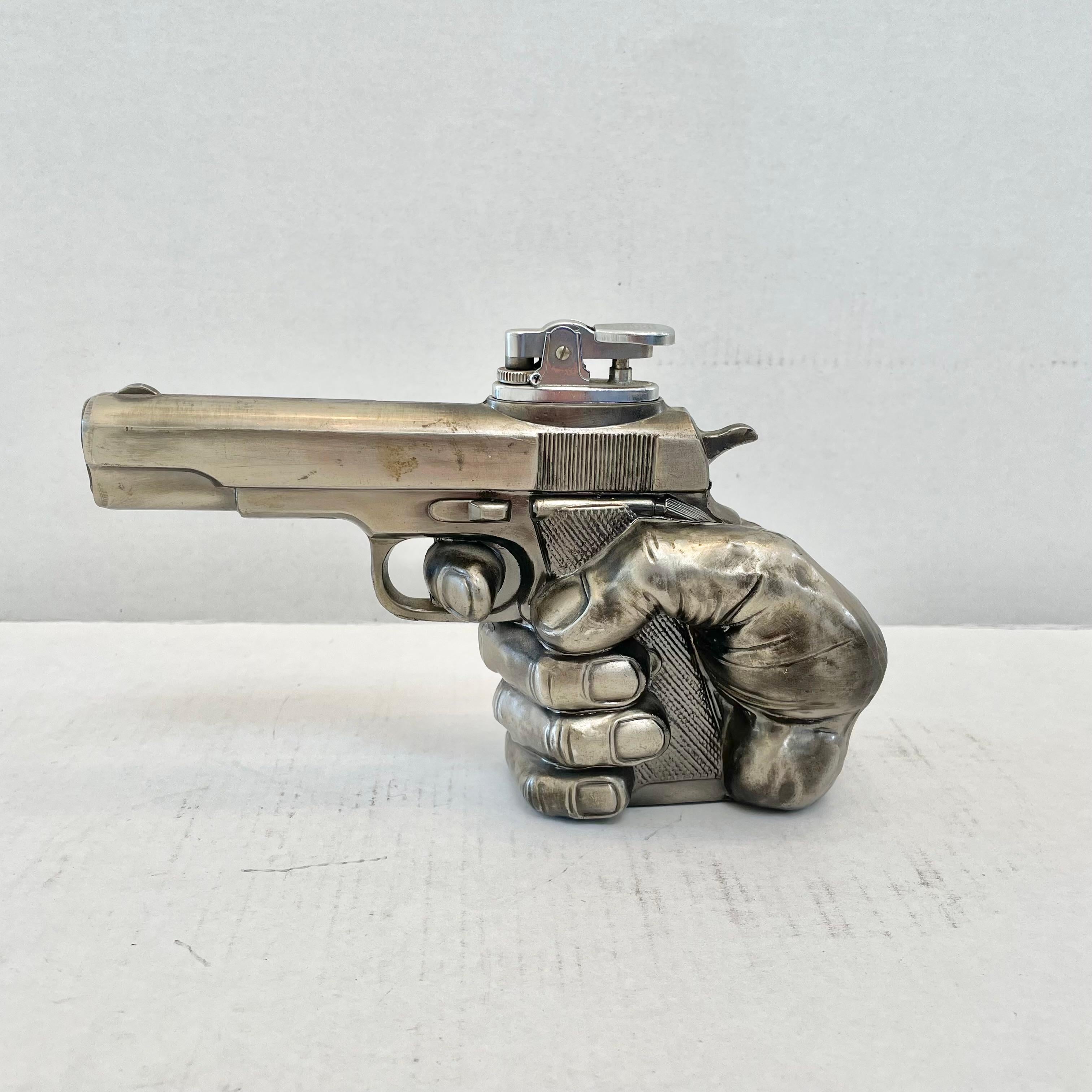 Hand Holding Gun Tabletop Lighter, 1970s Japan 4