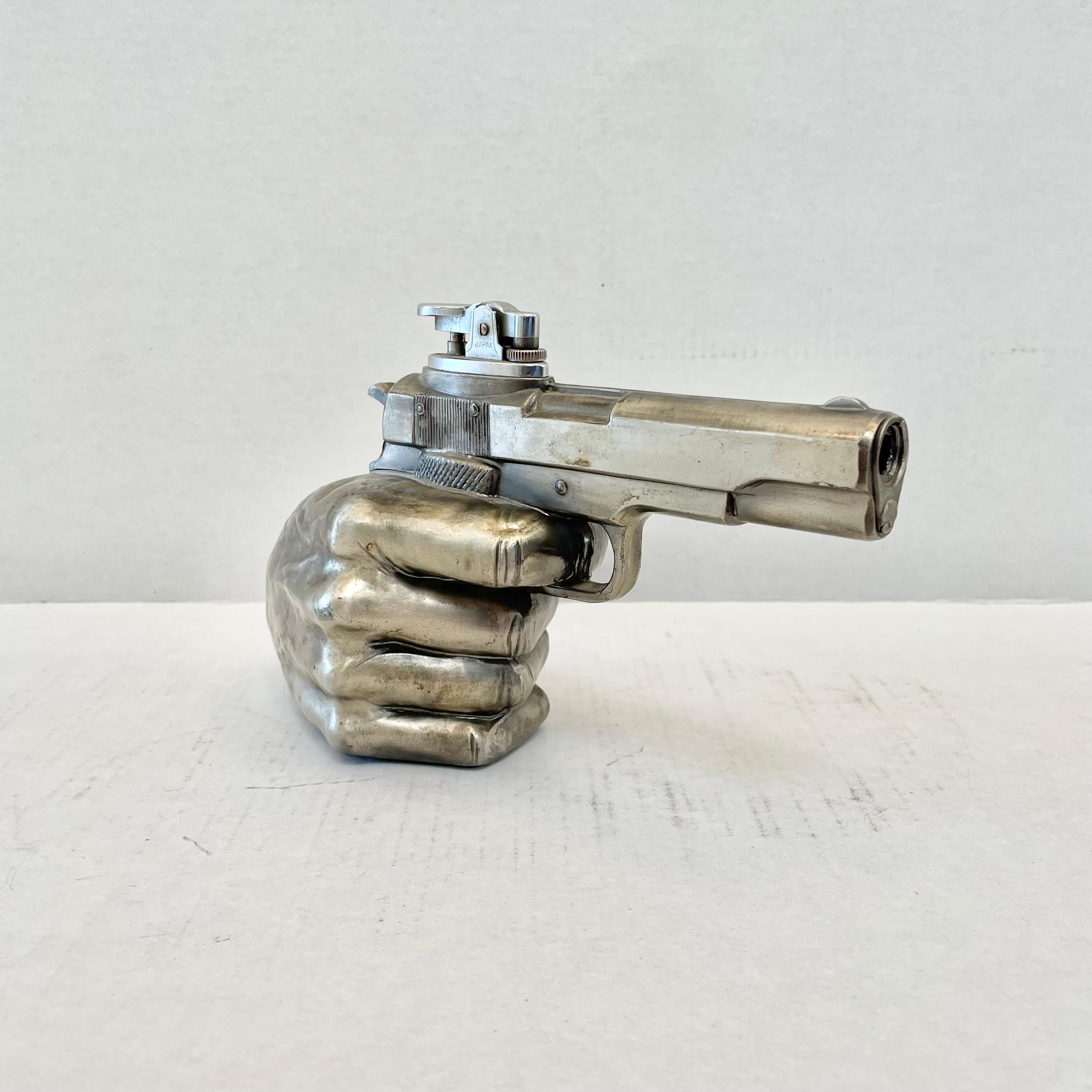 Modern Hand Holding Gun Tabletop Lighter, 1970s Japan