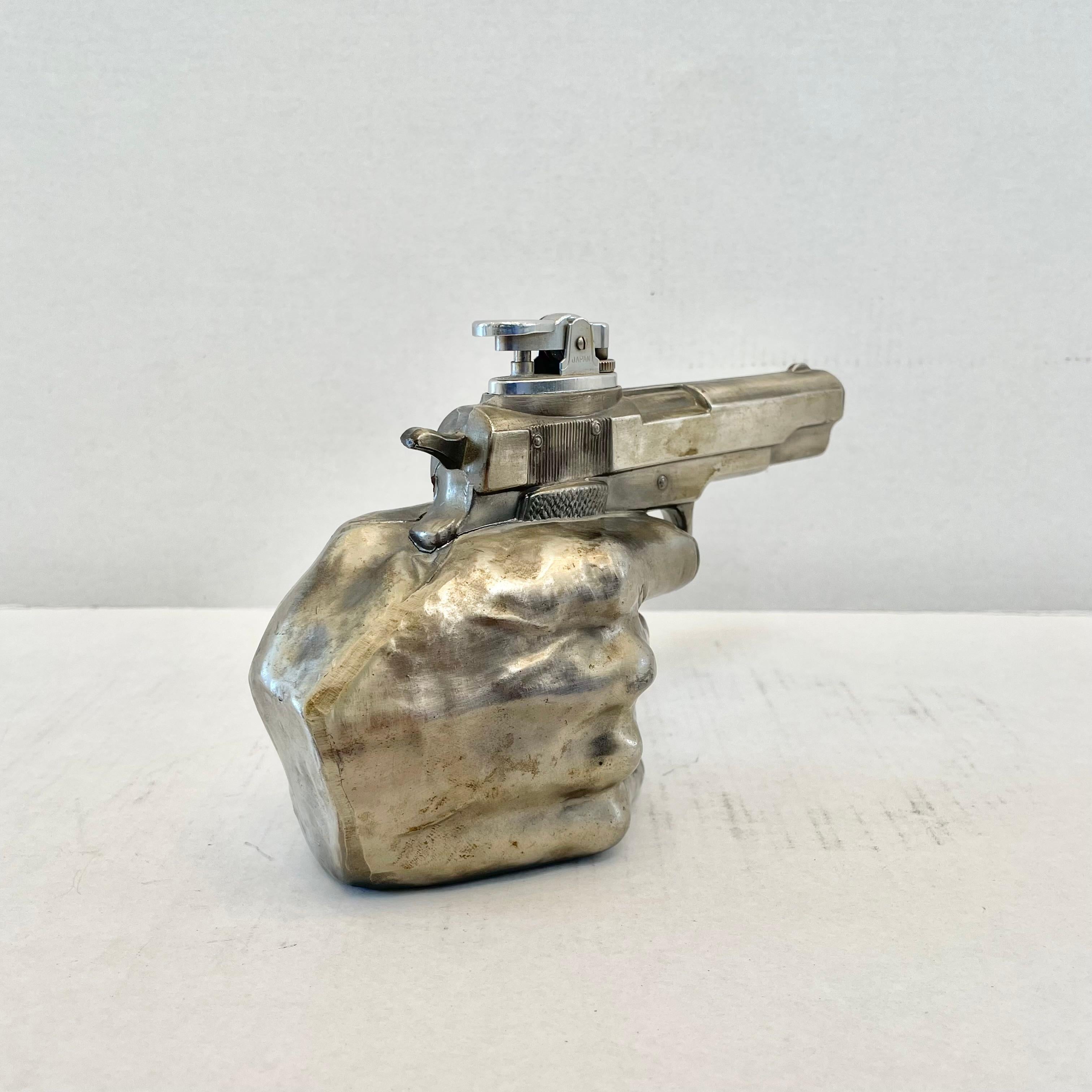 Hand Holding Gun Tabletop Lighter, 1970s Japan In Good Condition In Los Angeles, CA