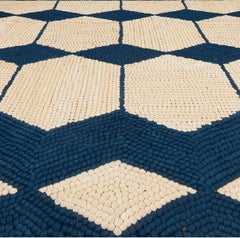Hand-Hooked Cotton Trellis Rug in Beige "Tidegate" by Doris Leslie Blau
