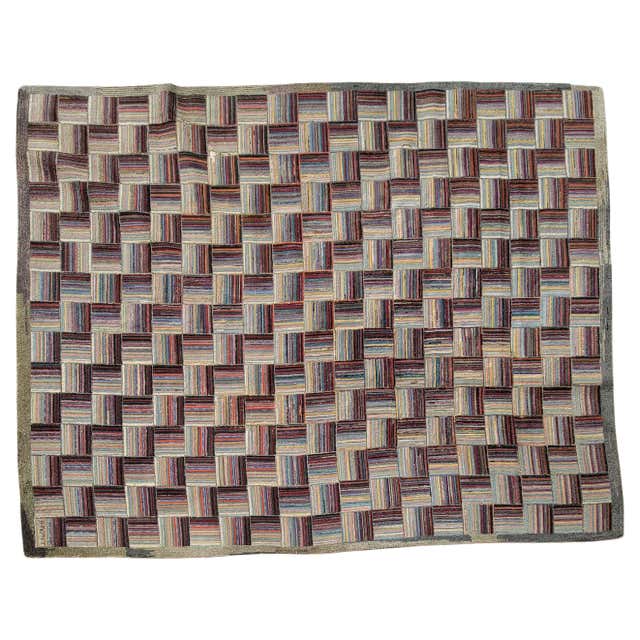 Wonderful and Colorful Room SIze Wool Braided Rug at 1stDibs