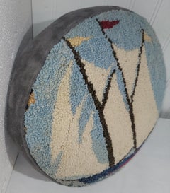 Hand Hooked Rug Ship Pillow