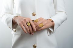 Hand Knitted Gold Oval Ring