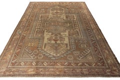 Hand-Knotted 19th Century Antique Rug in Brown Medallion Pattern by Rug & Kilim