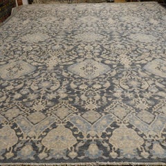 Ariana Rug Fine Grey Area Rug 8x10 ft hand-knotted Modern Djoharian Collection