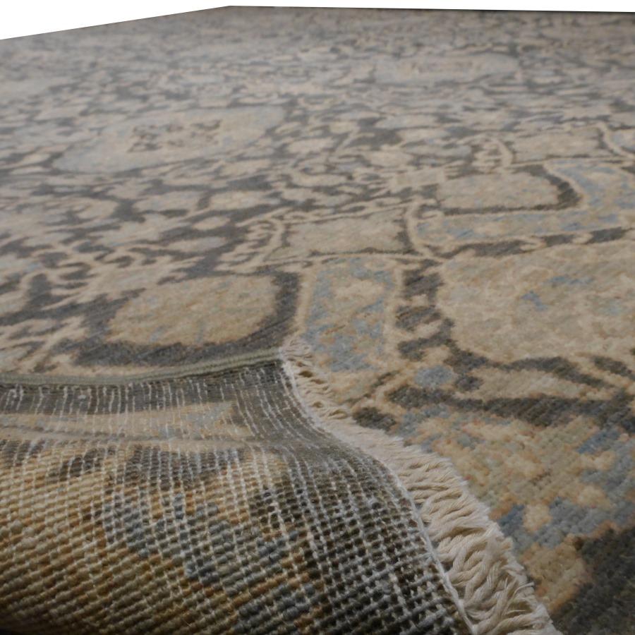 Handgeknüpfter, zeitgenössischer Teppich aus dem 21. Jahrhundert im Stil von Agra Grau und Beige im Zustand „Neu“ im Angebot in Lohr, Bavaria, DE