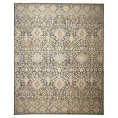 Fine Grey Rug 8x10 ft noué à la main Contemporary Modernity Djoharian Collection