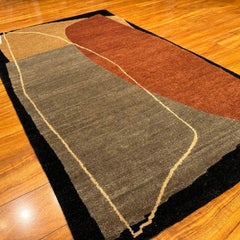 Hand-Knotted 3x5 Tufenkian Stones Wool Rug Rust Gray Abstract Carpet