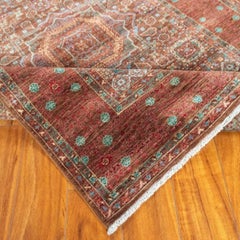 Hand-Knotted 4x6 Mamluk Wool Rug Rust Red Teal Star Medallion Carpet