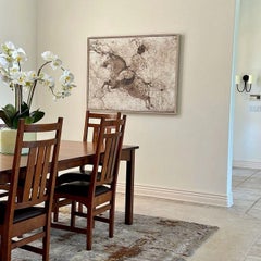 Hand-Knotted 8x10 Silk Wool Rug Gray Gold Rust Modern Brushed Art Rug