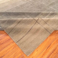 Hand-Knotted 9x12 Noli Silk Wool Rug Gold Olive Modern Abstract Rug