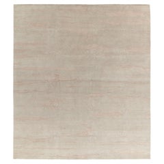 Rug & Kilim's Hand-Knotted Abstract Custom Rug in Beige-Brown High-Low Pattern