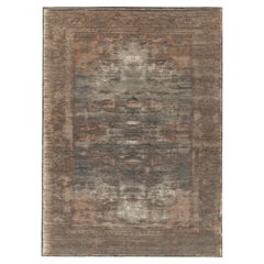 Hand-Knotted Abstract Rug in Gray, Beige-Brown Painterly Pattern by Rug & Kilim